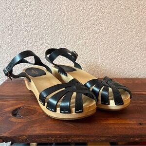 Swedish Hasbeens Black Sandals